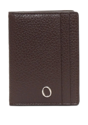 Orciani logo-plaque leather cardholder - Brown