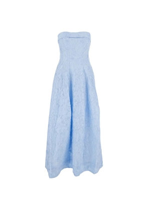 Simkhai Valeria floral-jacquard strapless midi dress - Blue