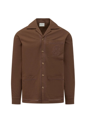 Drôle De Monsieur embroidered-logo shirt - Brown
