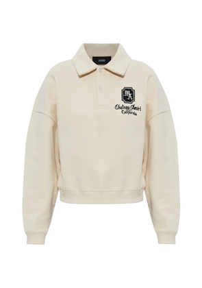 AMIRI MA CHATEAU embroidered polo top - Neutrals