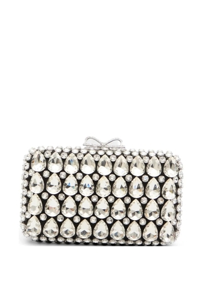 Self-Portrait crystal-embellishment clutch bag - Black
