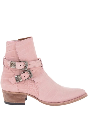 AMIRI buckle-detail ankle boots - Pink