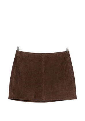 Arma Melody leather mini skirt - Brown
