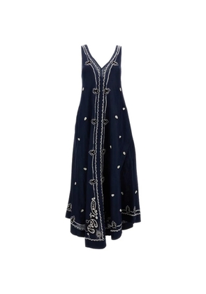 P.A.R.O.S.H. embroidered A-line maxi dress - Blue
