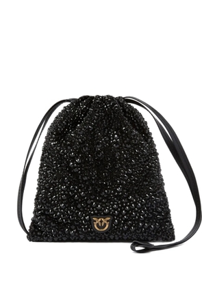 PINKO crystal-embellished drawstring clutch - Black