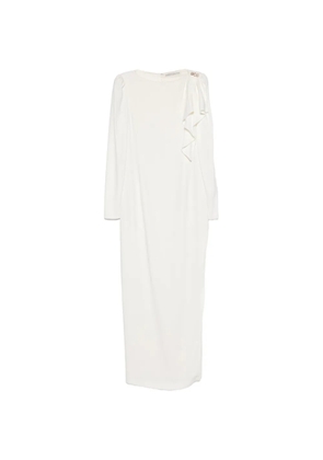Alessandra Rich ruffled embellished midi dress - White
