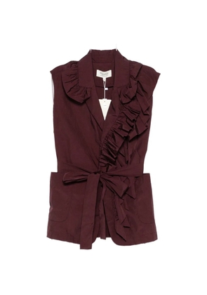 PSOPHIA ruffled tie top - Purple