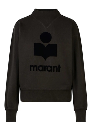 ISABEL MARANT flocked-logo crew-neck sweatshirt - Black