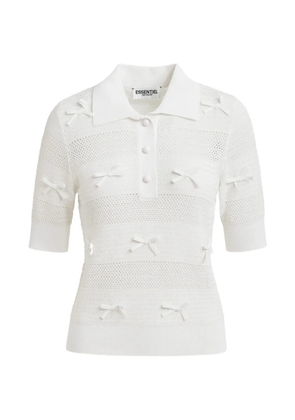Essentiel Antwerp bow-embellishment polo top - White