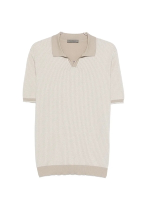 Corneliani V-neck knitted polo shirt - Neutrals