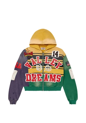 VALE FOREVER panelled zip-up hoodie - Yellow