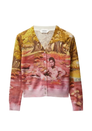 Versace printed silk knit cardigan - Yellow