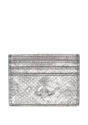 Vivienne Westwood orb reptile-effect card holder - Silver
