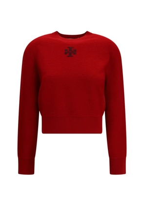Tory Burch logo crew-neck sweater - Red