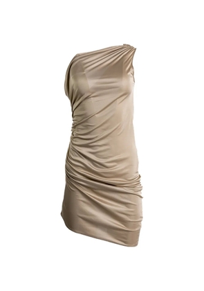 Atlein one-shoulder ruched dress - Neutrals