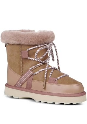 EMU AUSTRALIA Blurred lace-up shearling boots - Brown