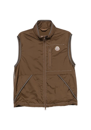 Moncler zip sleeveless gilet - Brown