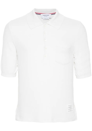 Thom Browne 4-Bar silk polo shirt - White