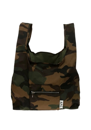 A.P.C. camouflage-pattern tote bag - Brown