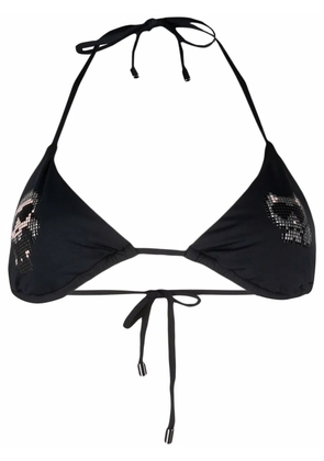 Karl Lagerfeld Ikonik rhinestone-embellished bikini top - Black