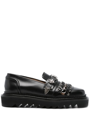 Toga Pulla ring-detail leather loafers - Black
