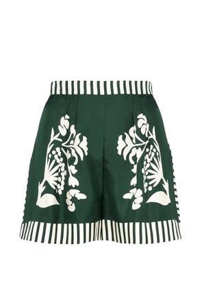ERES floral-print striped shorts - Green