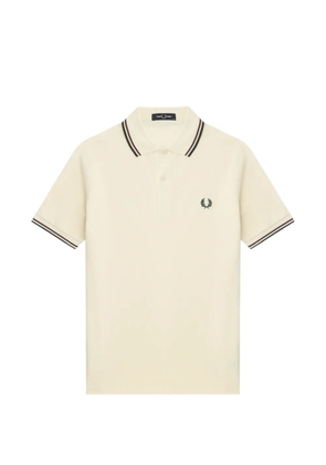 Fred Perry embroidered tipped polo shirt - Neutrals