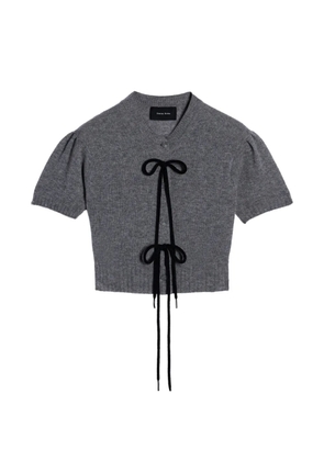 Simone Rocha bow ribbed cashmere cardigan - Grey