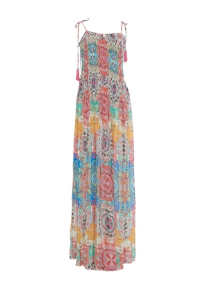 Roberto Cavalli Vintage pre-owned patterned pleated maxi dress - Green