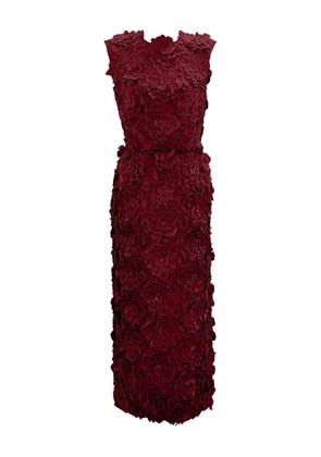 ERDEM floral-appliqué sleeveless dress - Red