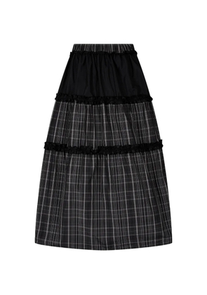 TOMBOY checked-pattern ruffled skirt - Black