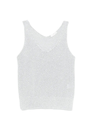 PANICALE V-neck knitted vest - Silver