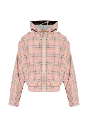 PDF hooded check jacket - Pink