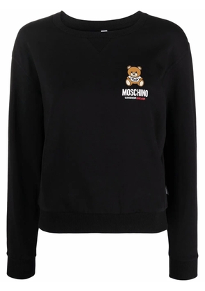 Moschino teddy bear-print crew neck jumper - Black