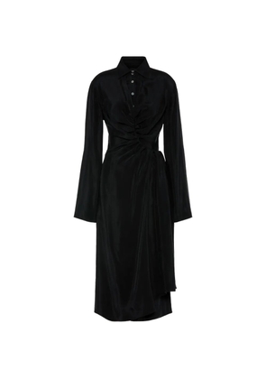 Maison Margiela twisted draped shirt dress - Black
