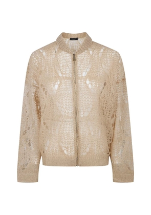 Fabiana Filippi foliage stitch bomber jacket - Neutrals