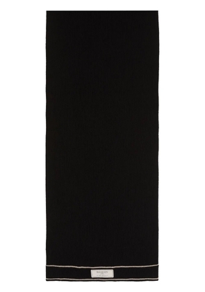 Balmain Label-patch merino-wool scarf - Black