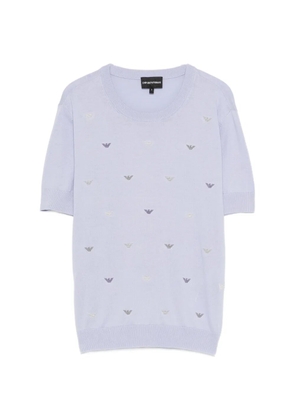 Emporio Armani embroidered short-sleeve T-shirt - Purple