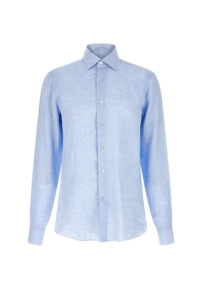 BORRIELLO NAPOLI buttoned linen shirt - Blue