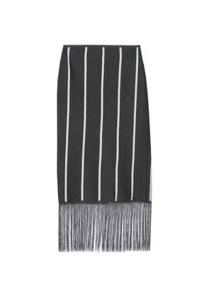 3.1 Phillip Lim striped fringed midi skirt - Black