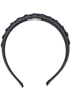 RED(V) studded flower hairband - Black