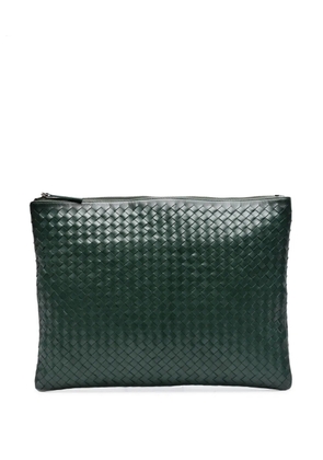 DRAGON DIFFUSION A4 interwoven leather clutch bag - Green