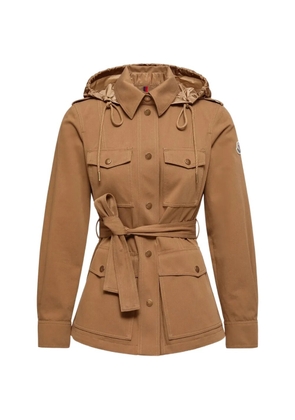Moncler belted hooded jacket - Brown