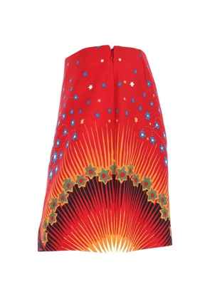 Valentino Garavani Pre-Owned Volcano-print A-line mini skirt - Red