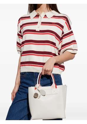 Furla striped handle tote bag - White