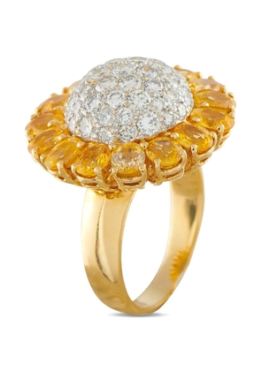 LB Exclusive sunflower diamond and sapphire ring - Gold