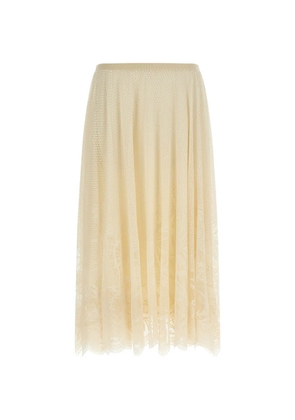 Fabiana Filippi Lace floral embroidered skirt - Neutrals