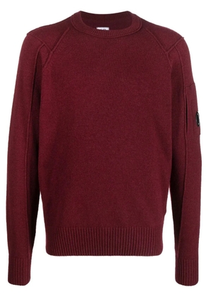 C.P. Company Lens-detail crew neck jumper - Red