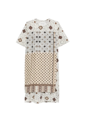 Pierre-Louis Mascia geometric-print T-shirt dress - White