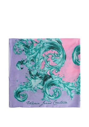 Versace Jeans Couture printed silk scarf - Purple